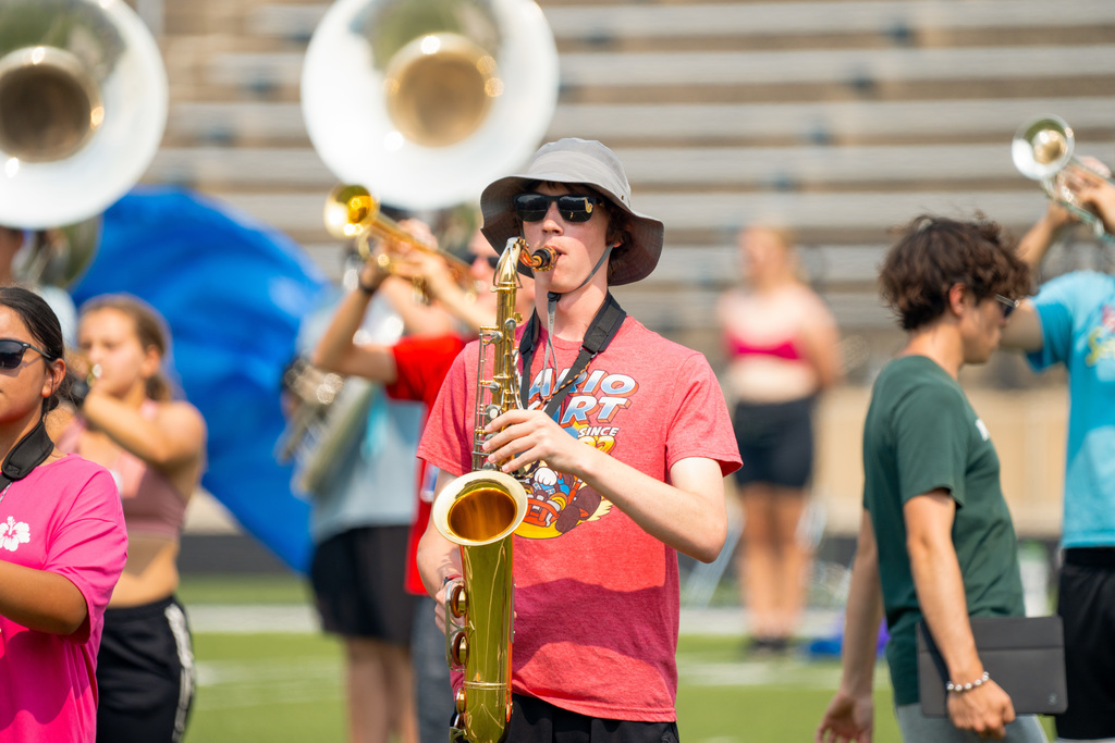 Marching band plays