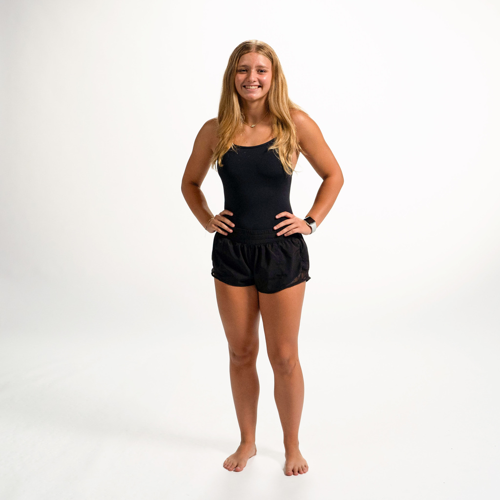 Swimmer posing for camera