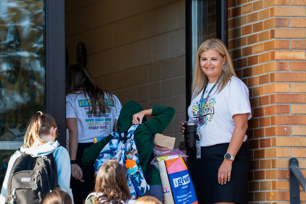 Bursley staff outside school
