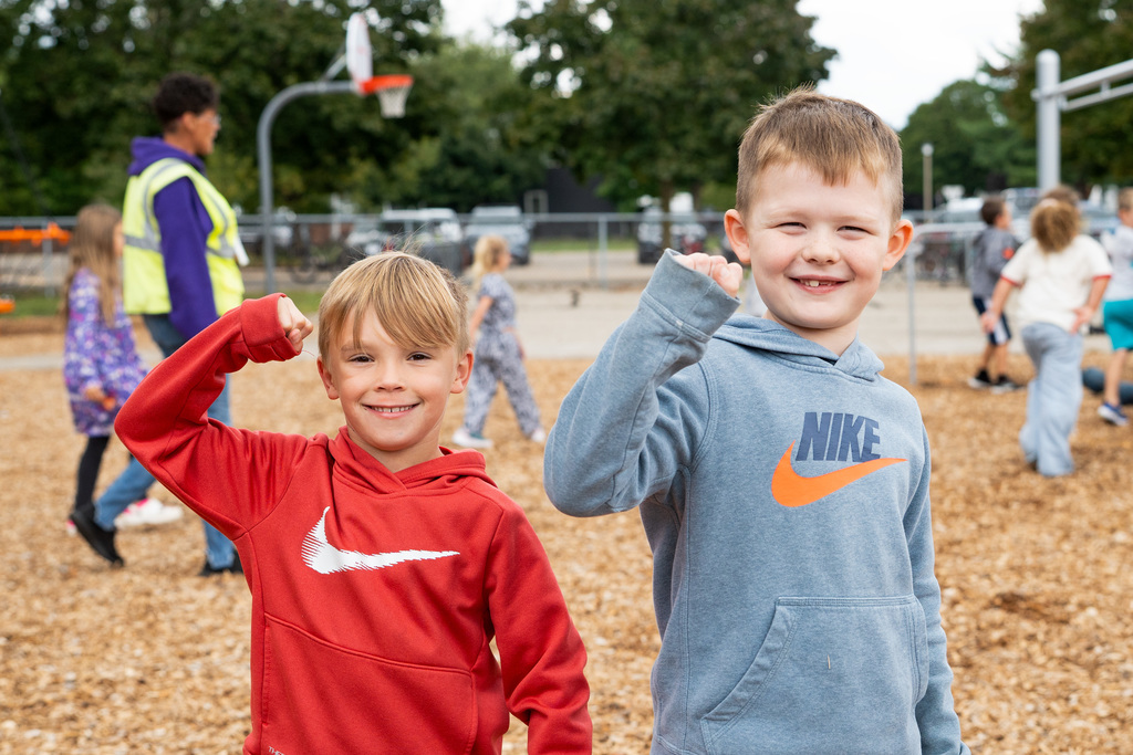 Students on playground