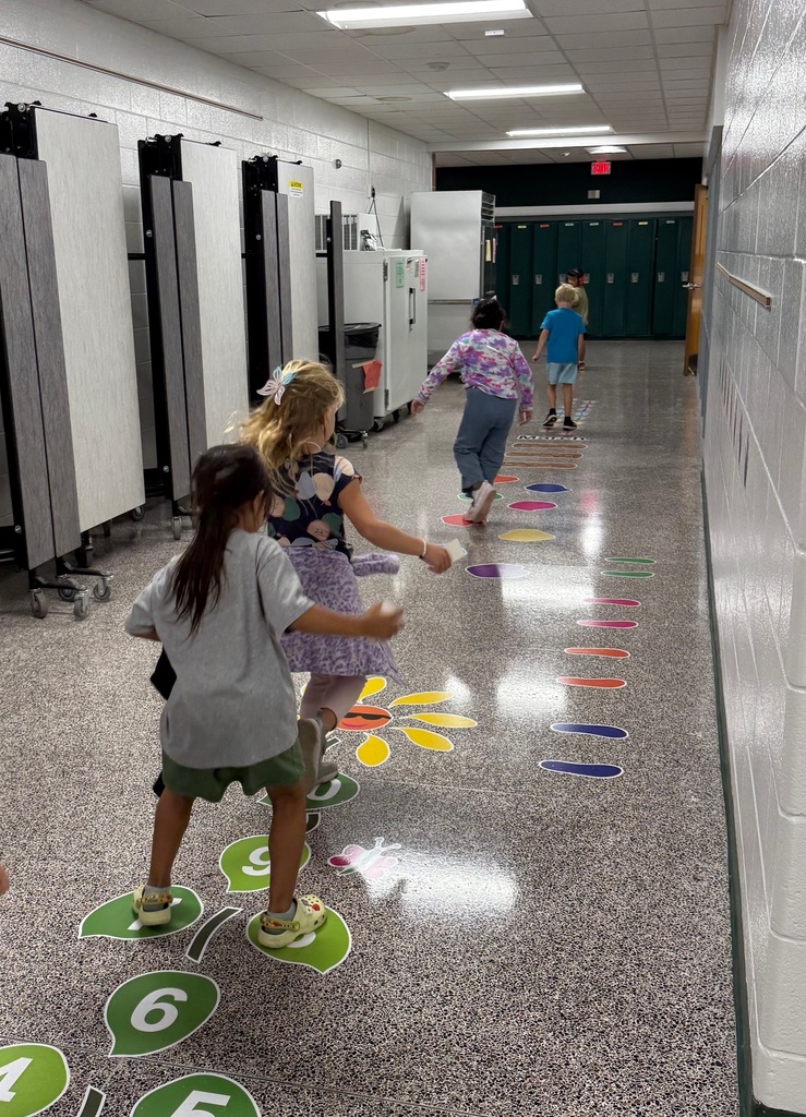Students using Sensory Path