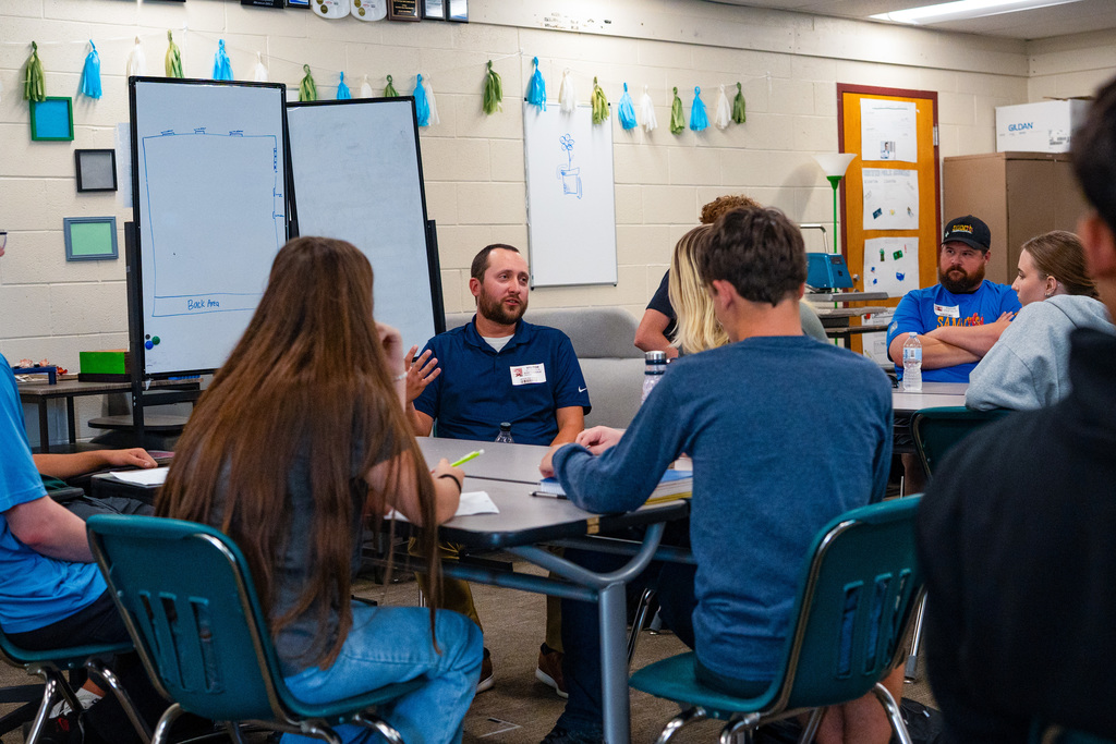 Guest speaker in classroom