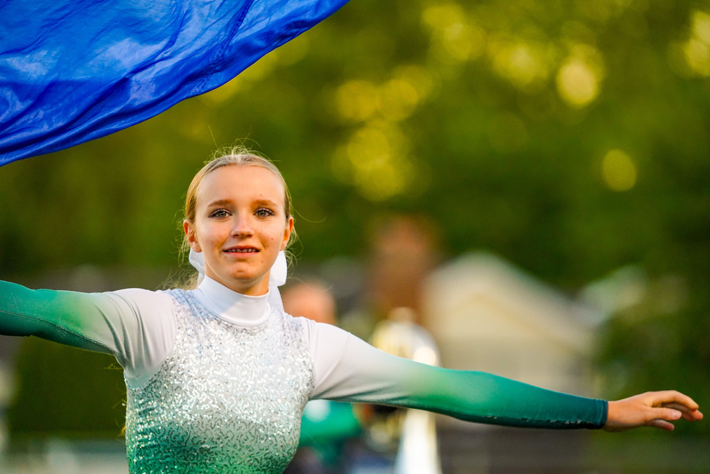 Color guard smiling