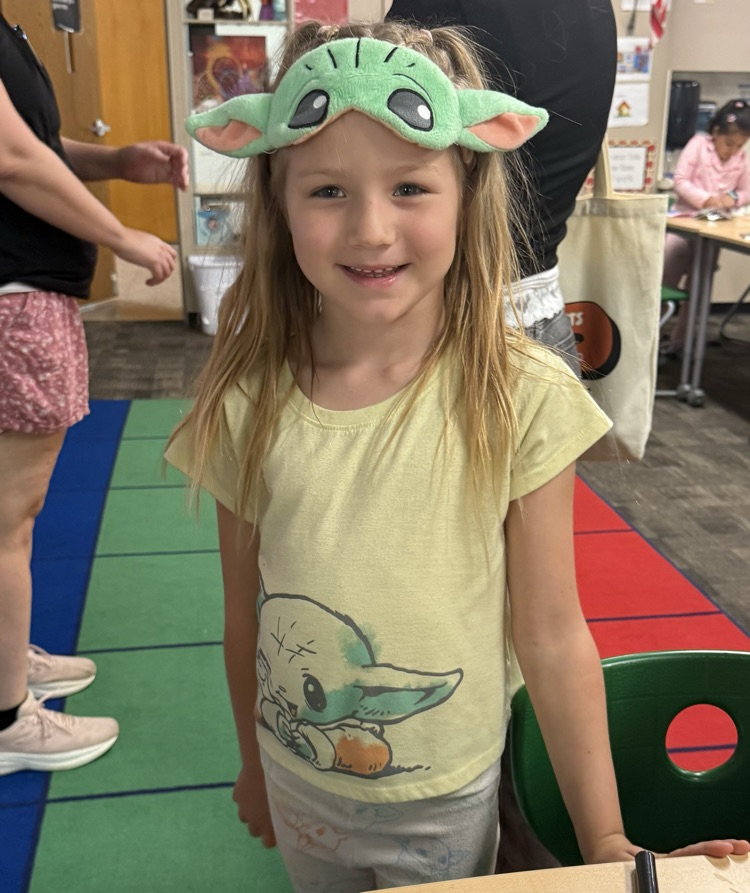 student wearing pajamas