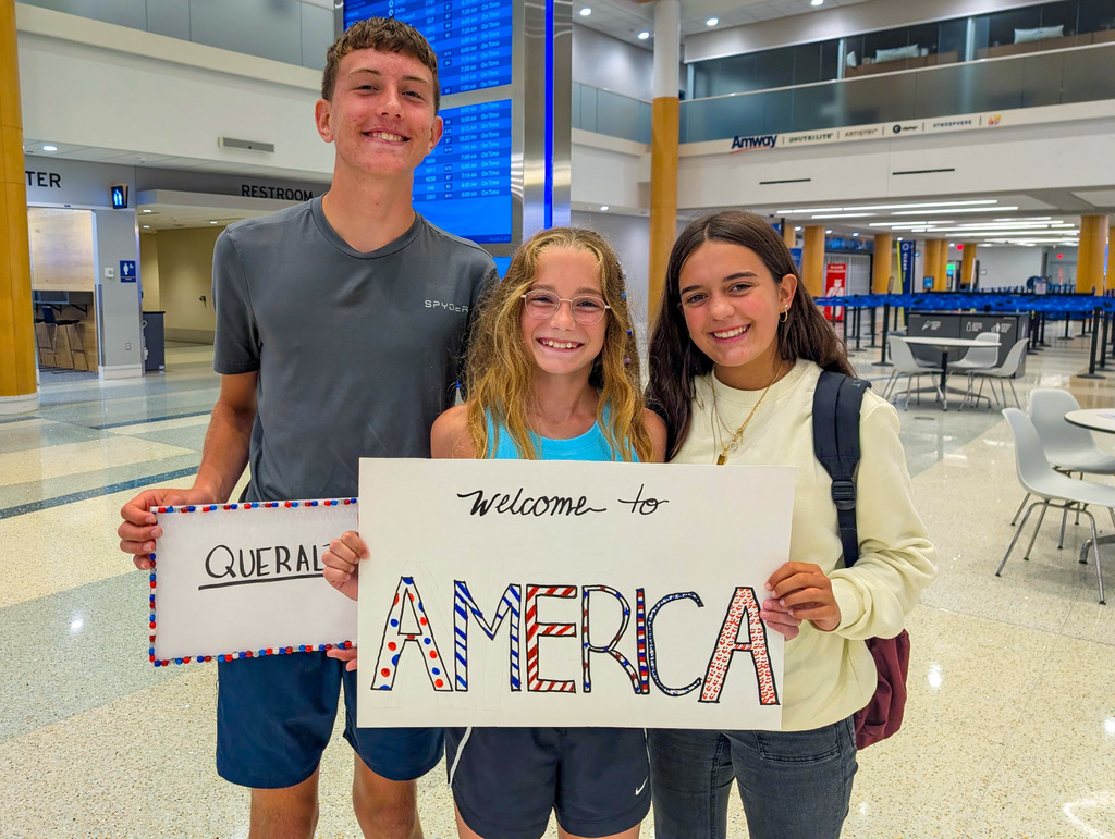 Students with host family