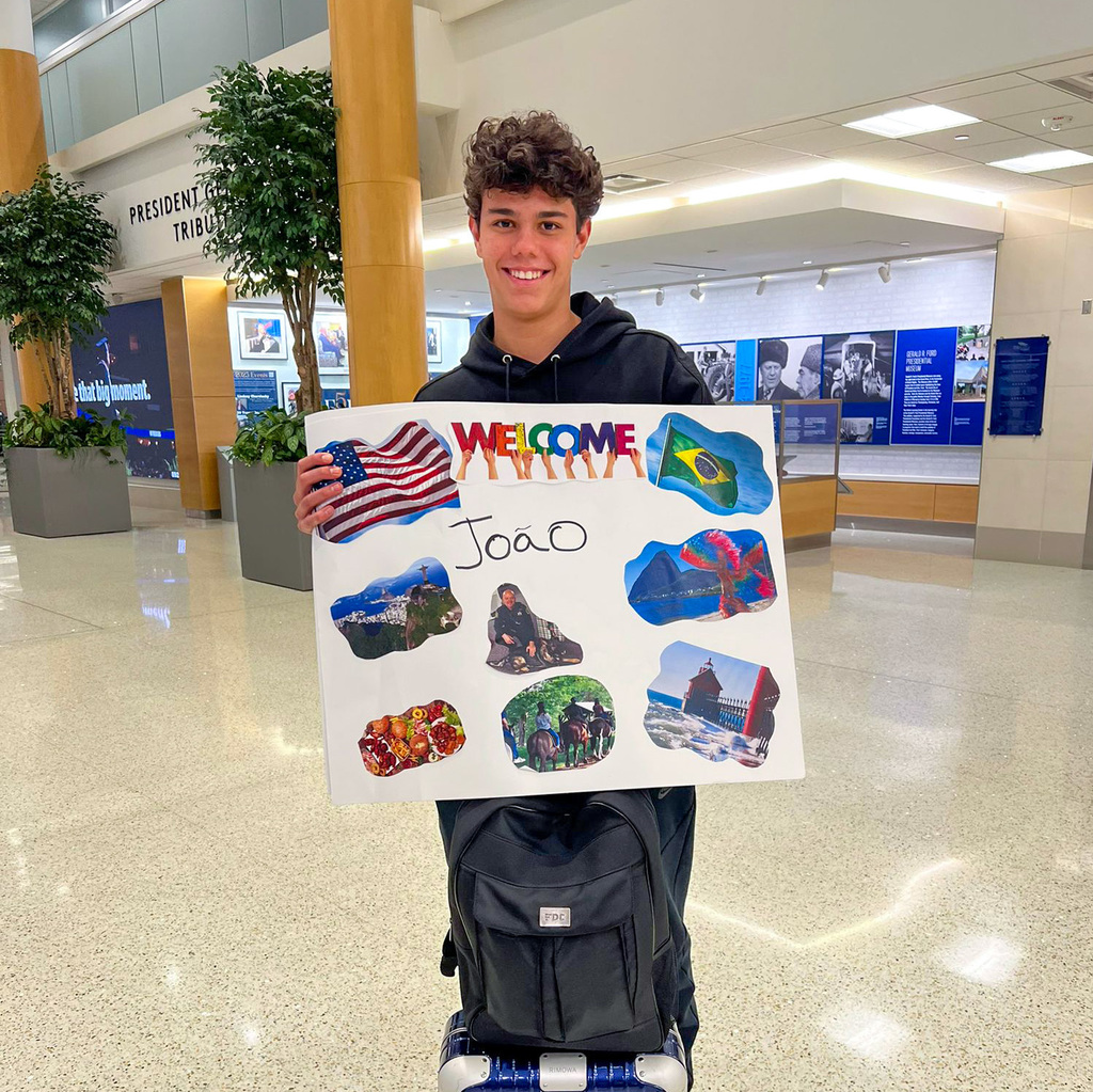 Student at airport