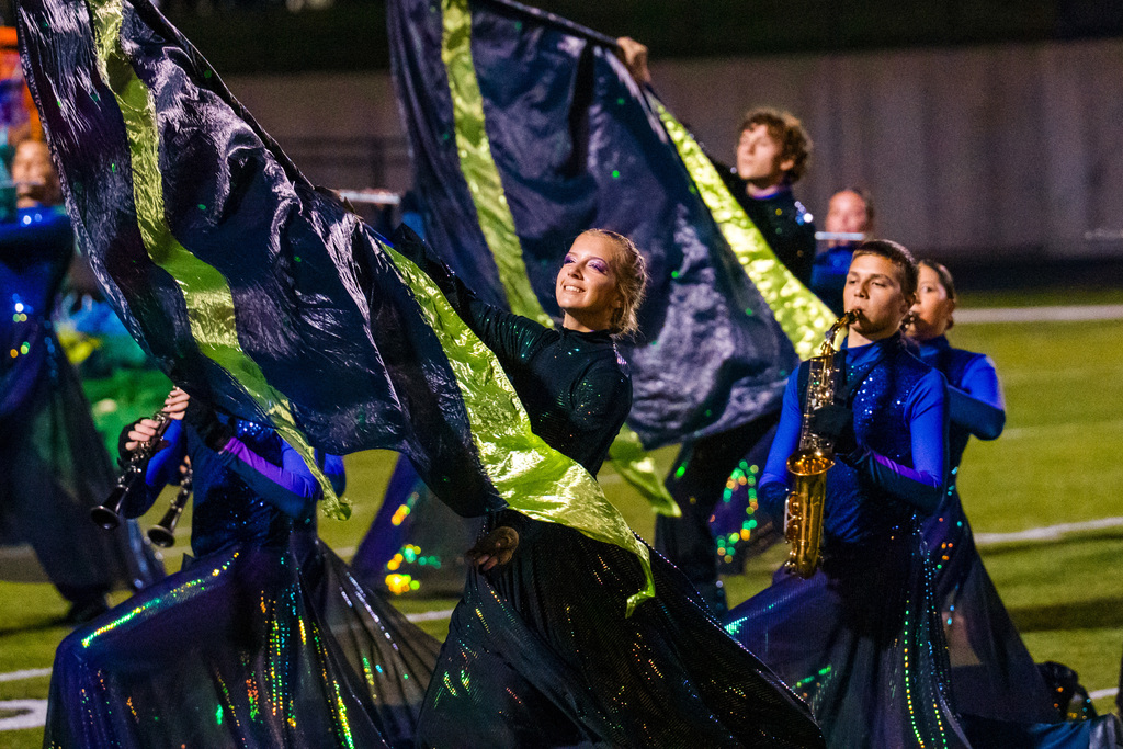Color guard smiling