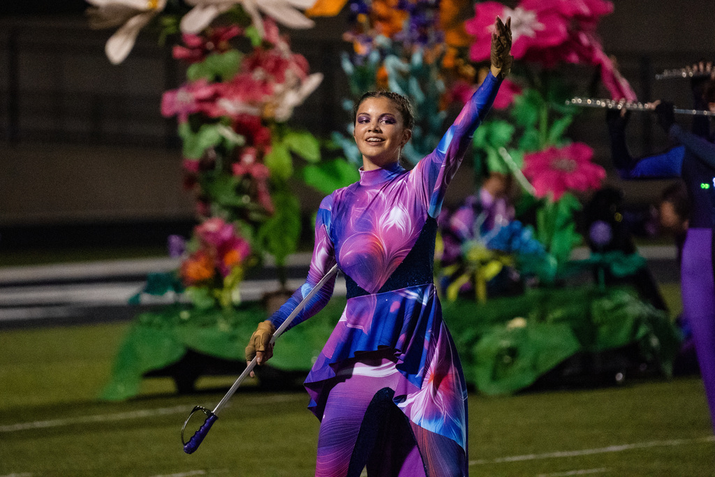 Color guard smiling