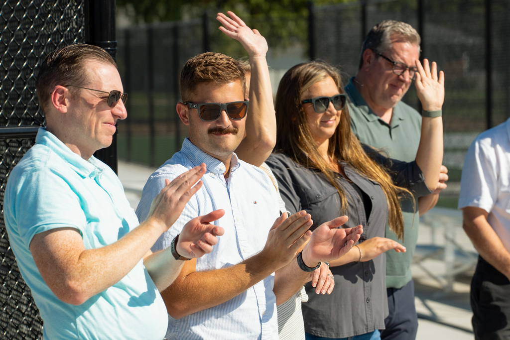Spectators clapping