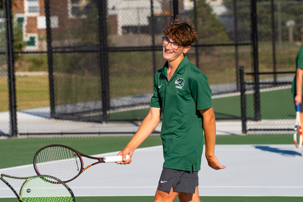 Tennis player smiling