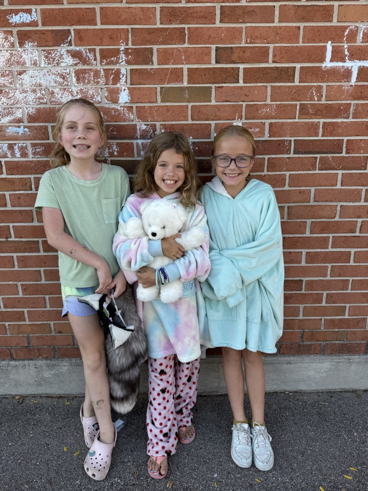 Students celebrating PJ Day