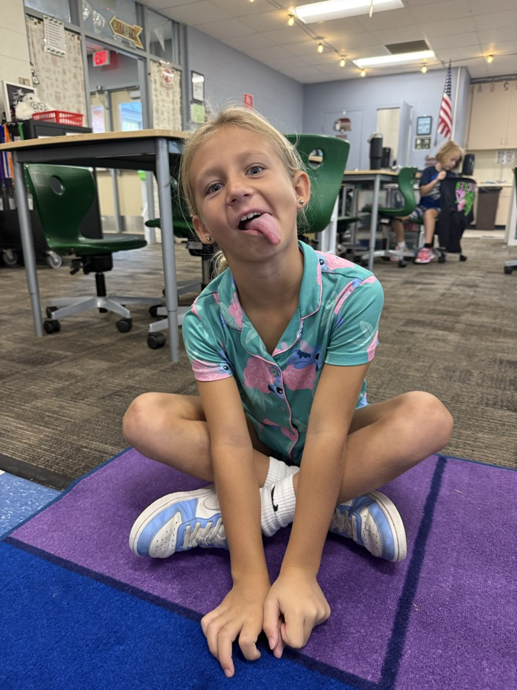 Students celebrating PJ Day