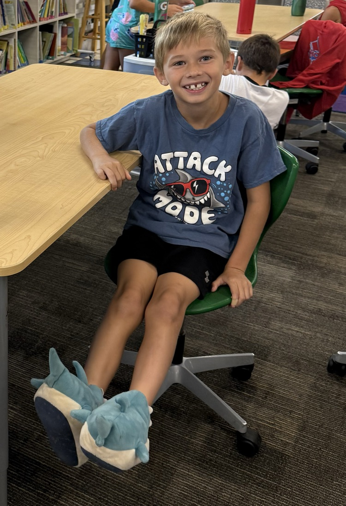 Students celebrating PJ Day