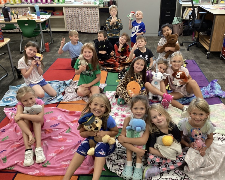 Students celebrating PJ Day