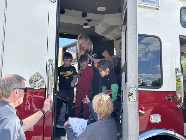 fire truck with students