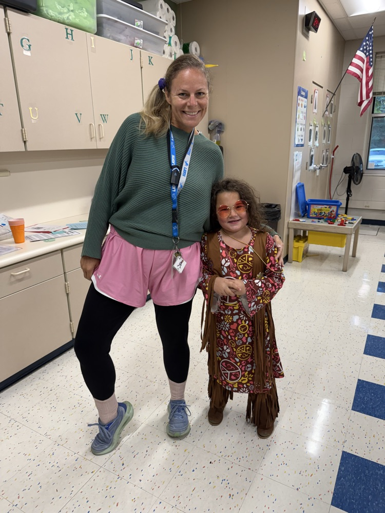 teacher and student in retro gear