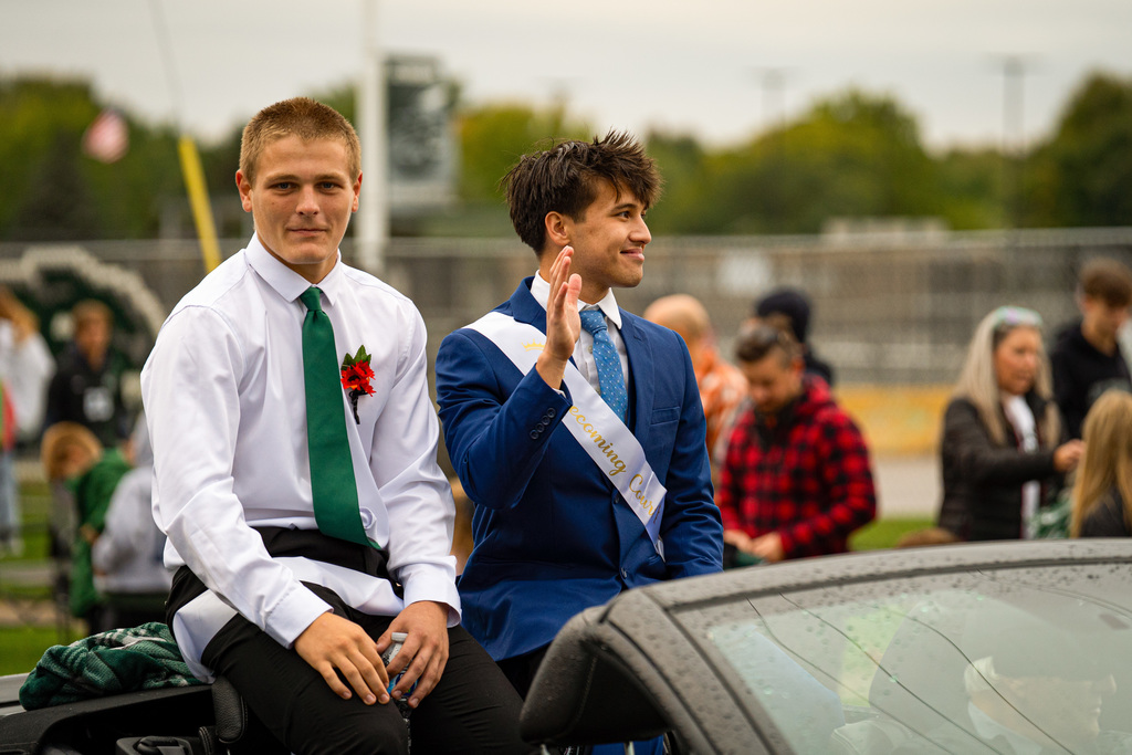 Homecoming parade participant smiling