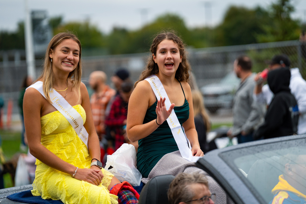 Homecoming parade participant smiling