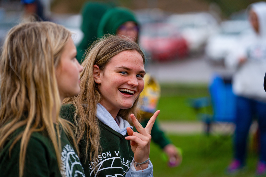 Homecoming parade participant smiling