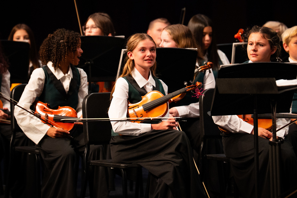 Orchestra students playing