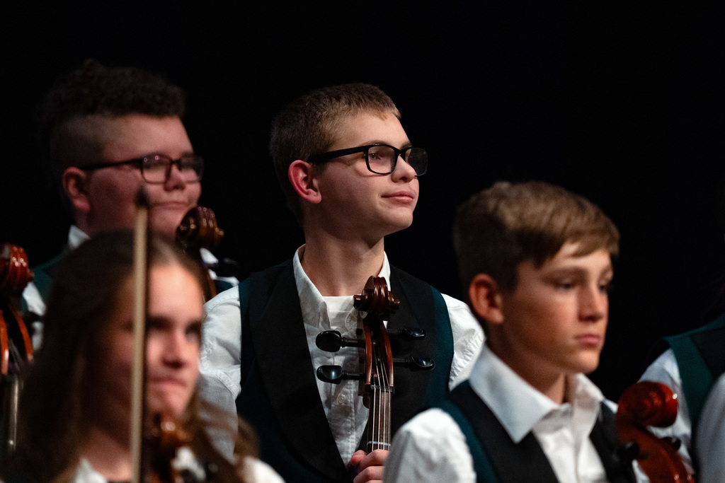 Orchestra students playing