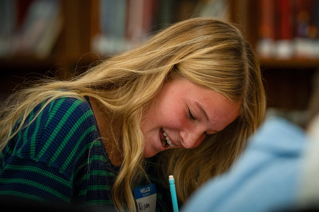 Student at Intergenerational Interview Day