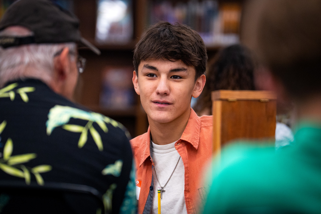 Student at Intergenerational Interview Day