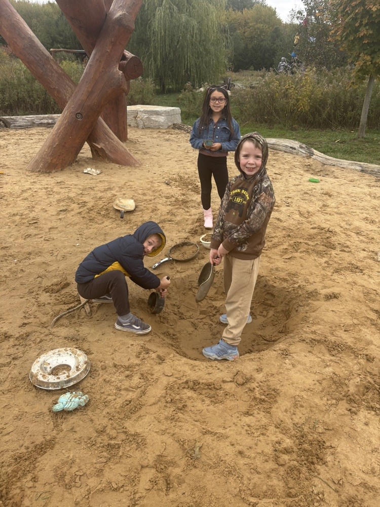students in sand
