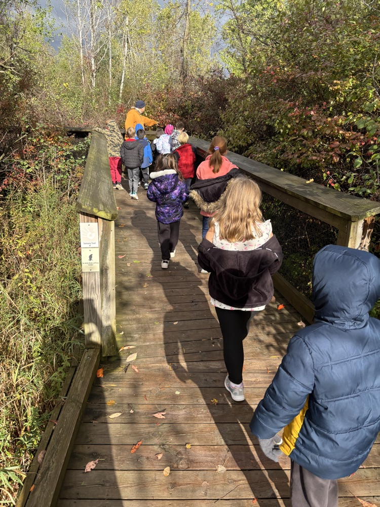 students on trail