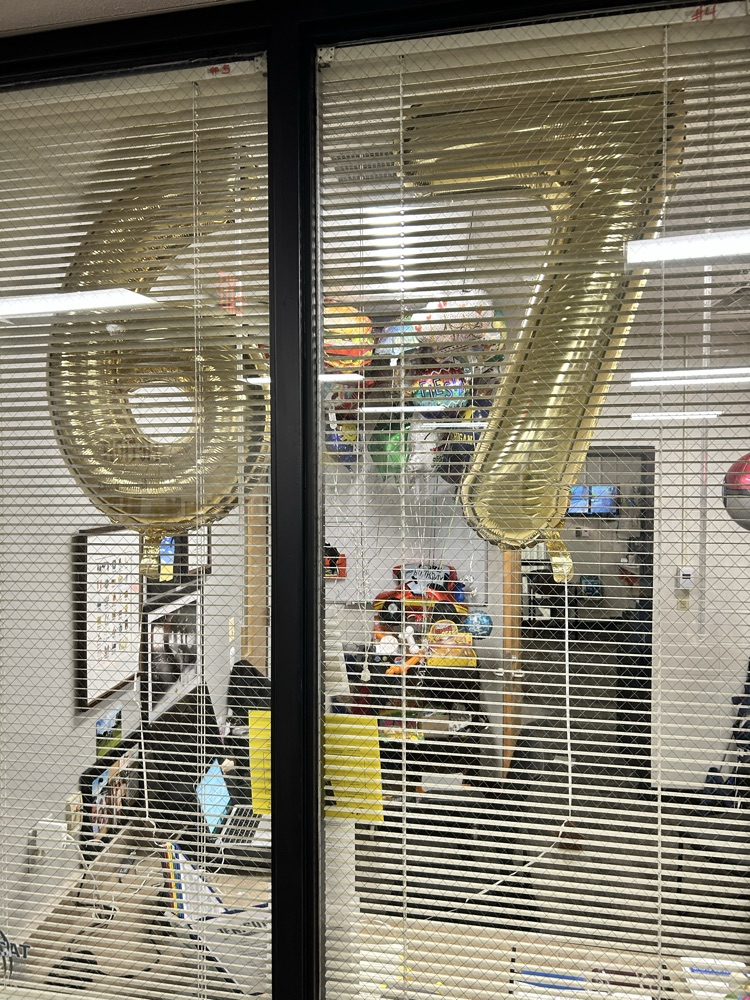 office with balloons