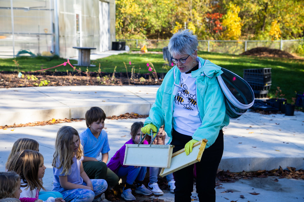 Wilderness Academy students enjoying bee demonstration