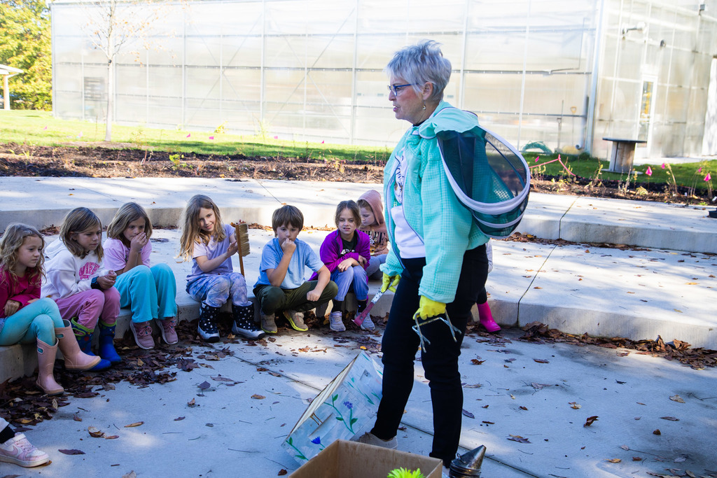 Wilderness Academy students enjoying bee demonstration