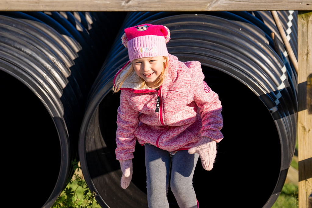 Students smiling at Post Family Farm