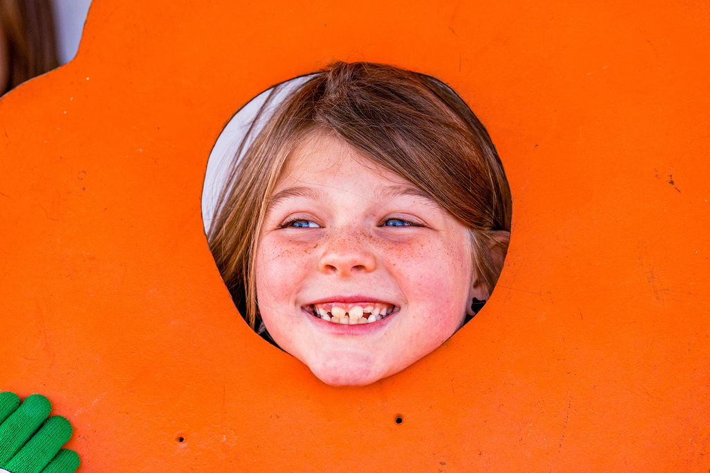 Students smiling at Post Family Farm