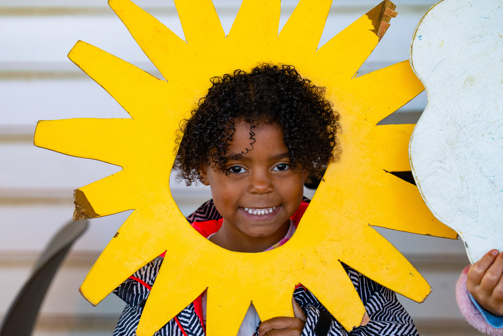 Students smiling at Post Family Farm