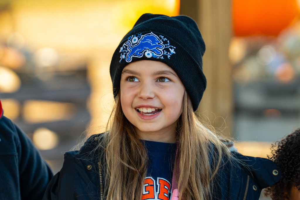 Students smiling at Post Family Farm