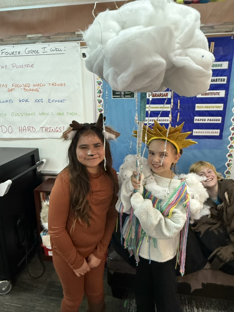 students in Halloween costumes