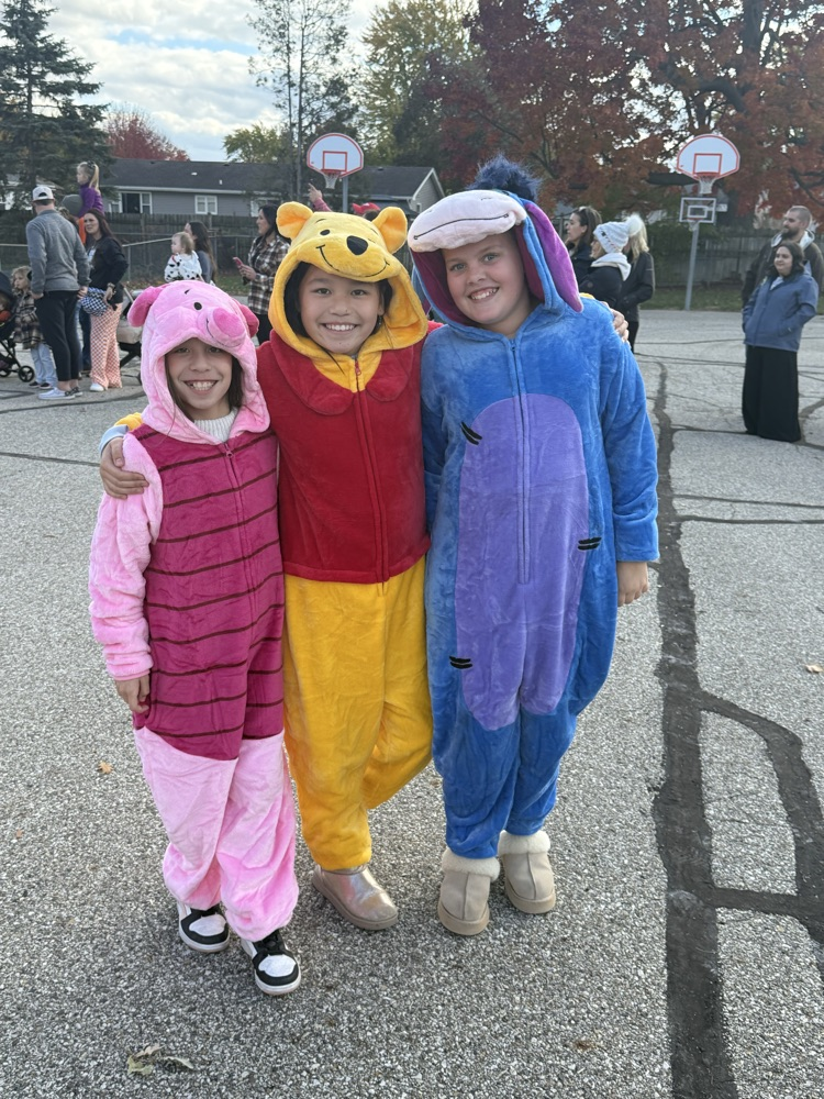 students in Halloween costumes