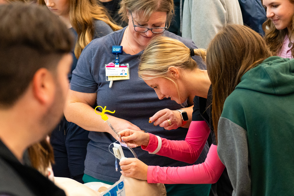 Students exploring medical careers at Corewell Health