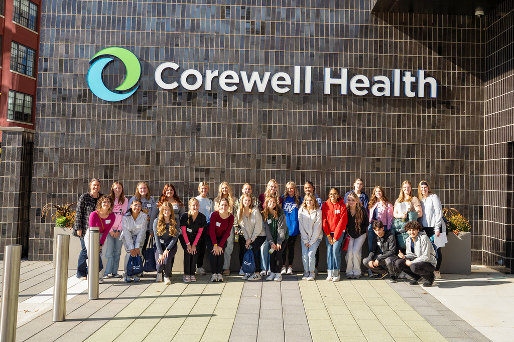 Students posing at Corewell Health