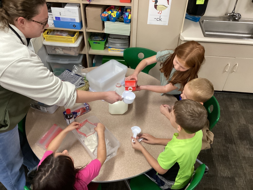 Students learning about how ice cream is made