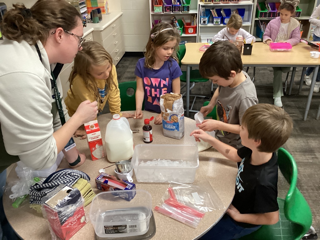 Students. making ice cream