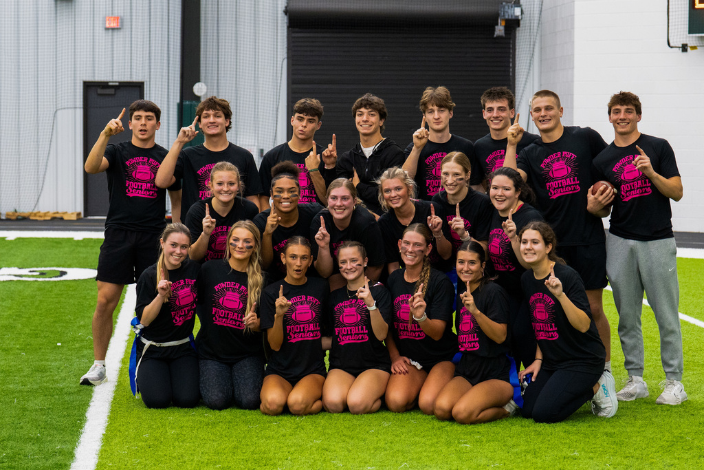 Powder puff players celebrating win