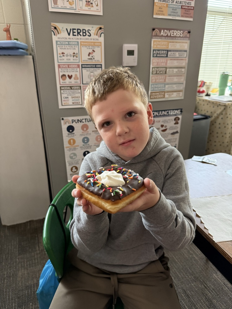 student with donut
