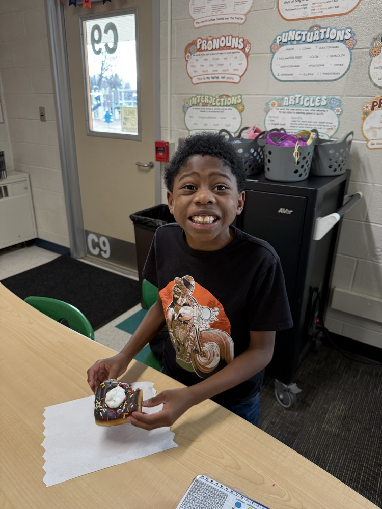 student with donut