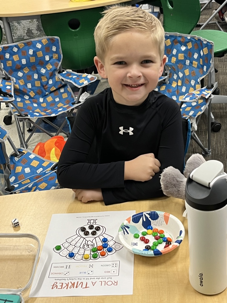 student doing turkey activity 