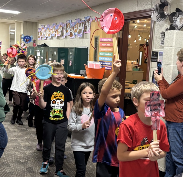 students with balloons