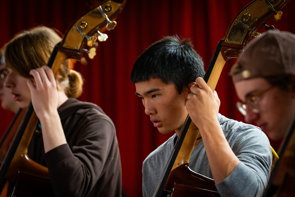 Orchestra students at workshop