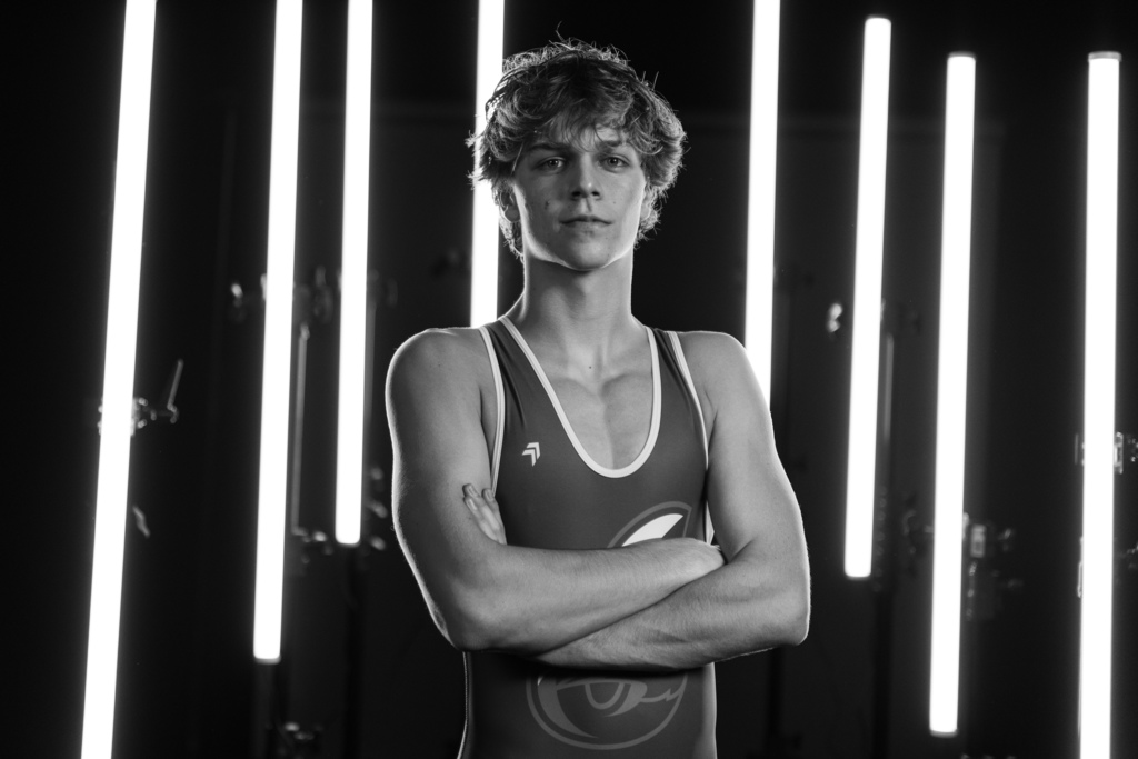 Wrestling team posing