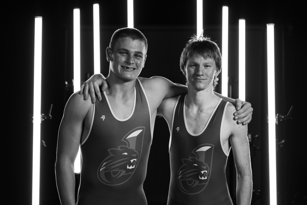 Wrestling team posing